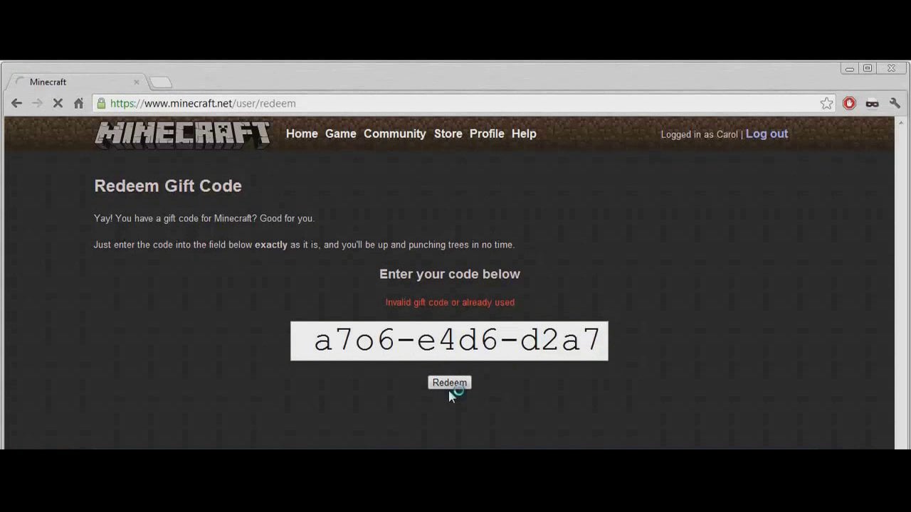 Minecraft Redeem Code For Mac